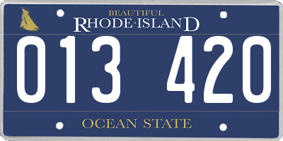 RI license plate 013420