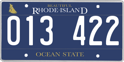 RI license plate 013422