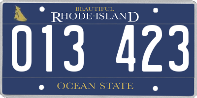 RI license plate 013423