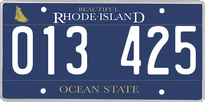 RI license plate 013425