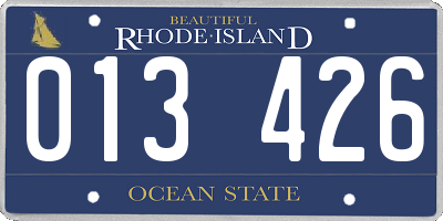 RI license plate 013426