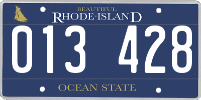 RI license plate 013428