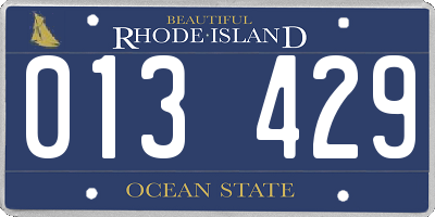 RI license plate 013429