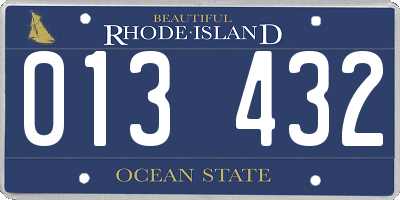 RI license plate 013432
