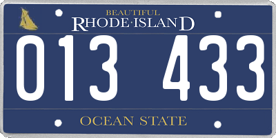 RI license plate 013433