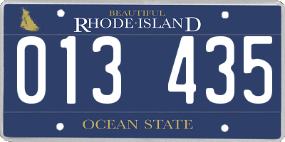 RI license plate 013435