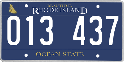 RI license plate 013437