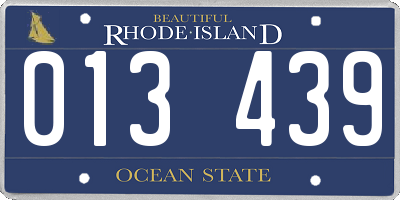 RI license plate 013439