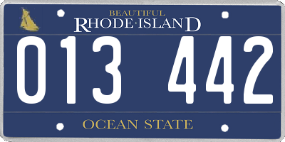 RI license plate 013442