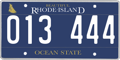 RI license plate 013444