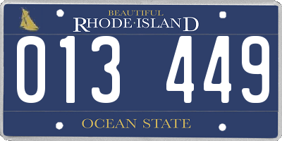 RI license plate 013449