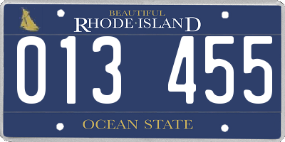 RI license plate 013455