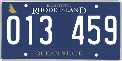 RI license plate 013459