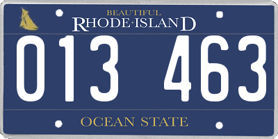 RI license plate 013463