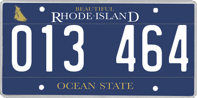 RI license plate 013464