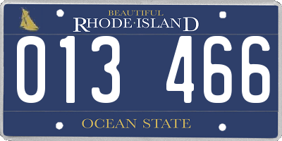 RI license plate 013466