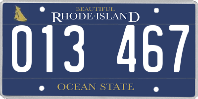 RI license plate 013467