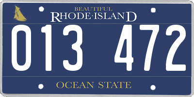 RI license plate 013472