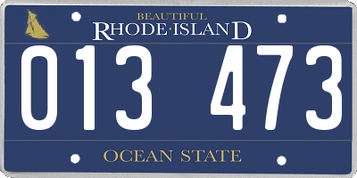 RI license plate 013473