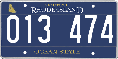 RI license plate 013474