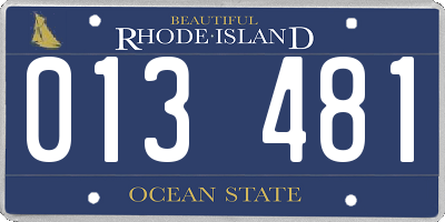 RI license plate 013481