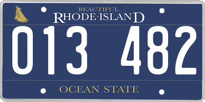 RI license plate 013482