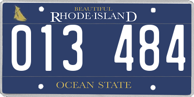 RI license plate 013484