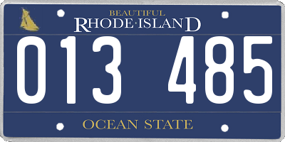 RI license plate 013485