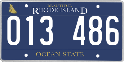 RI license plate 013486