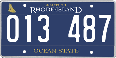 RI license plate 013487