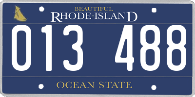 RI license plate 013488