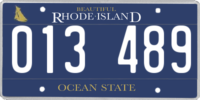 RI license plate 013489