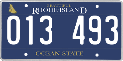 RI license plate 013493