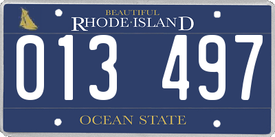 RI license plate 013497