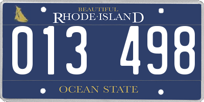 RI license plate 013498