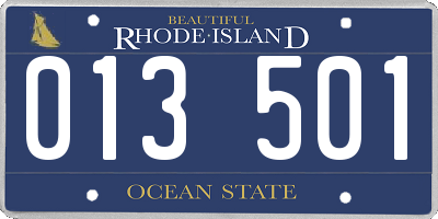 RI license plate 013501