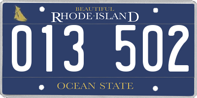 RI license plate 013502