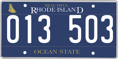 RI license plate 013503