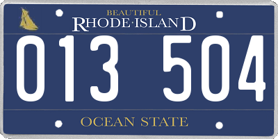 RI license plate 013504