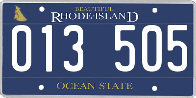 RI license plate 013505