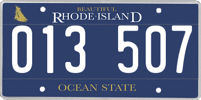 RI license plate 013507