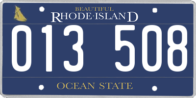 RI license plate 013508