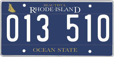 RI license plate 013510