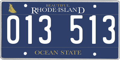 RI license plate 013513