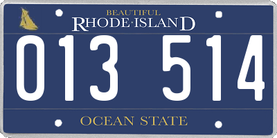 RI license plate 013514