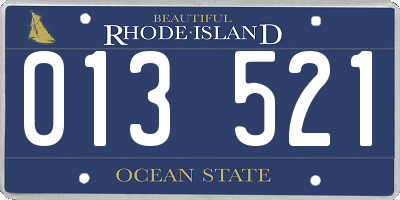 RI license plate 013521