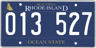 RI license plate 013527