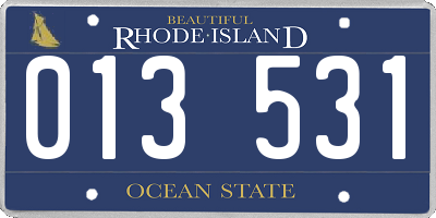 RI license plate 013531