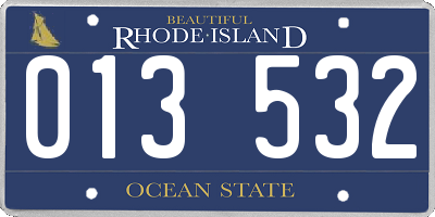 RI license plate 013532