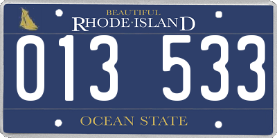 RI license plate 013533